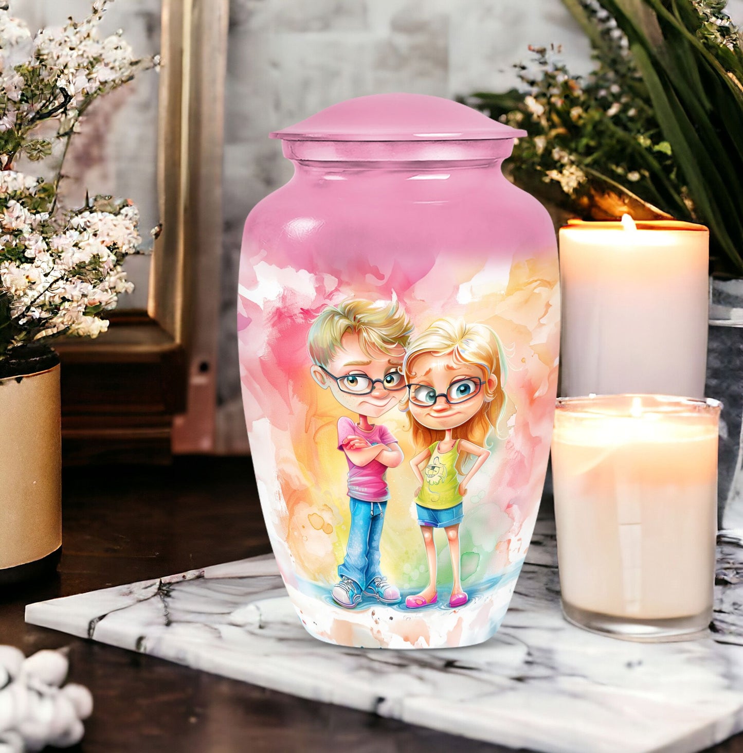 brother and sister memorial urn for adult ashes