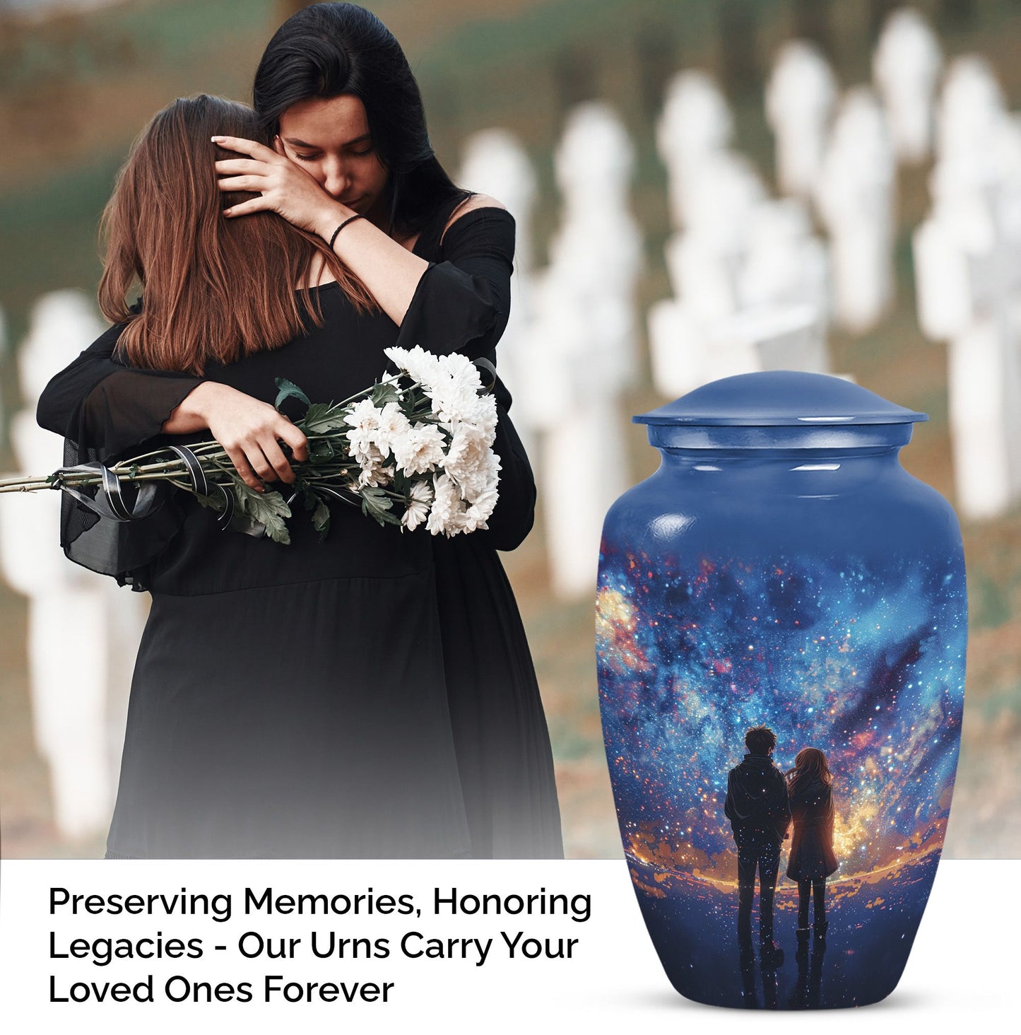 10-inch classic aluminium urn for brother.