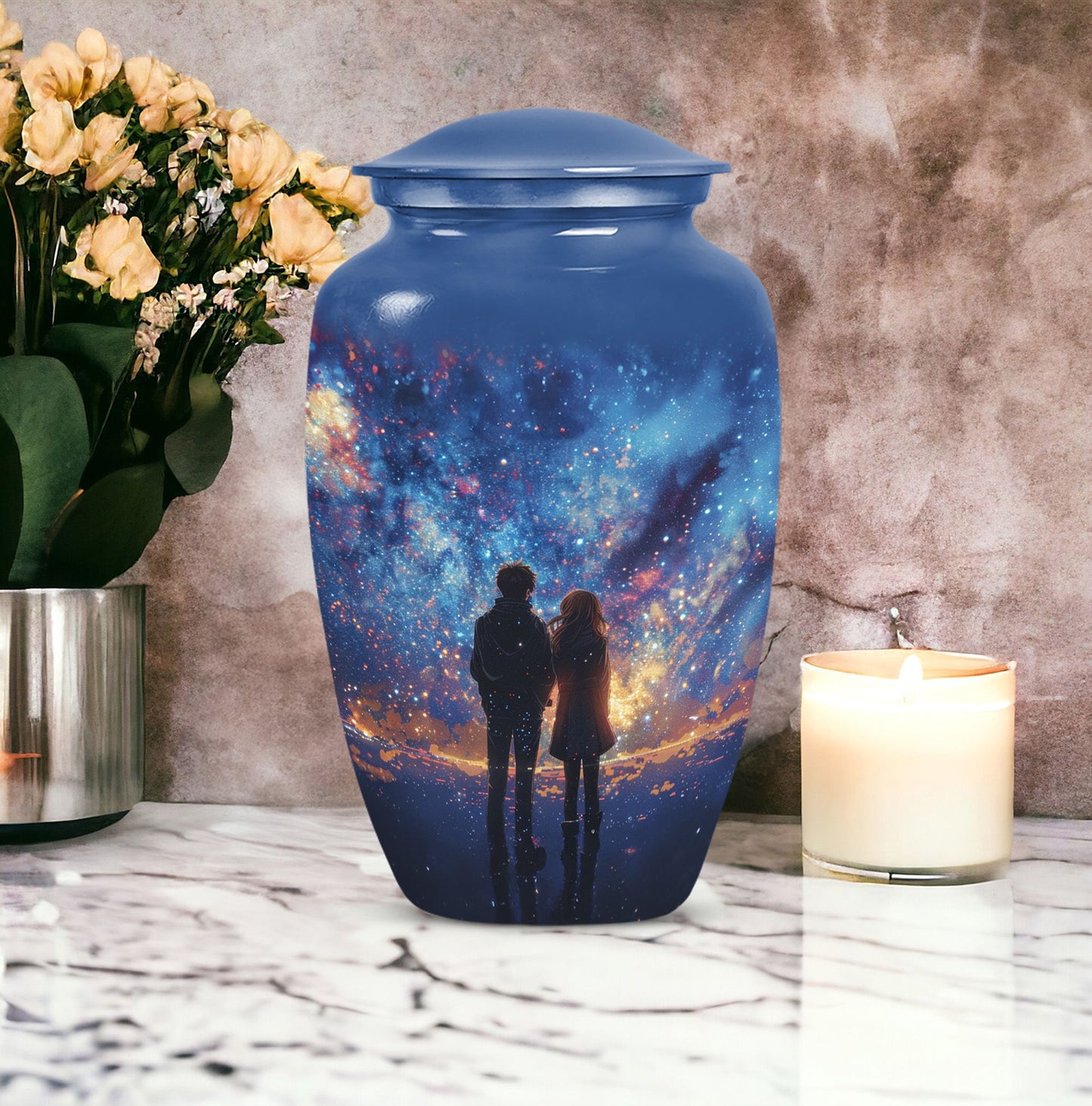 10-inch classic aluminium urn for brother.