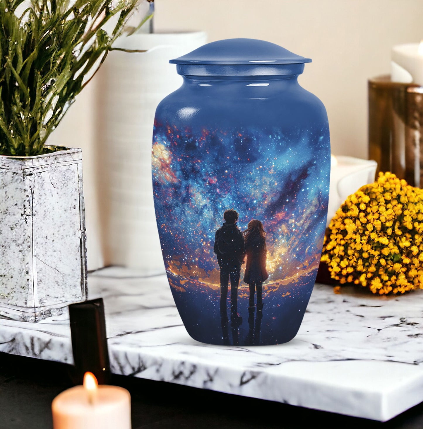 10-inch classic aluminium urn for brother.