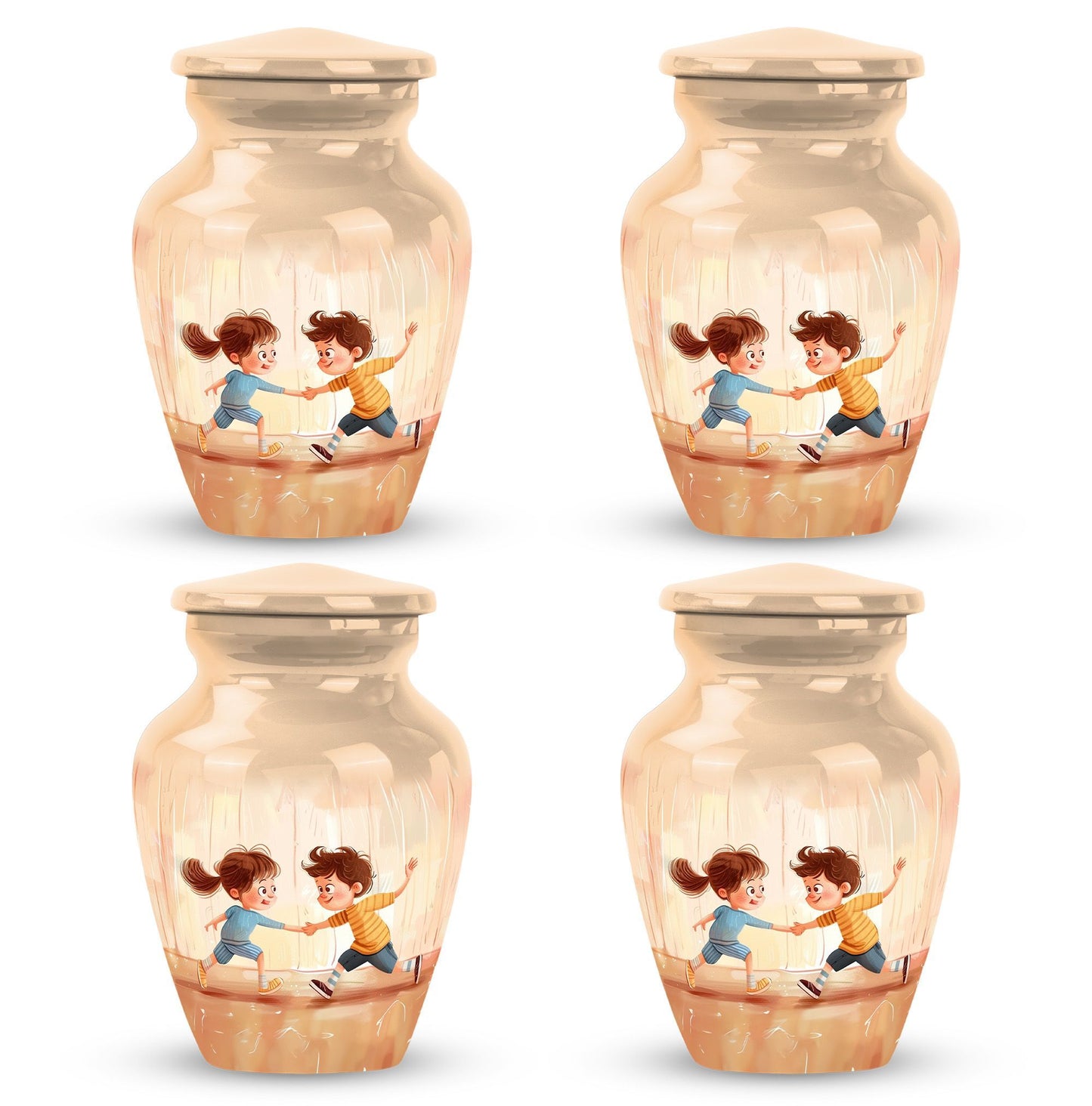 10-inch classic aluminium urn for brother and sister.