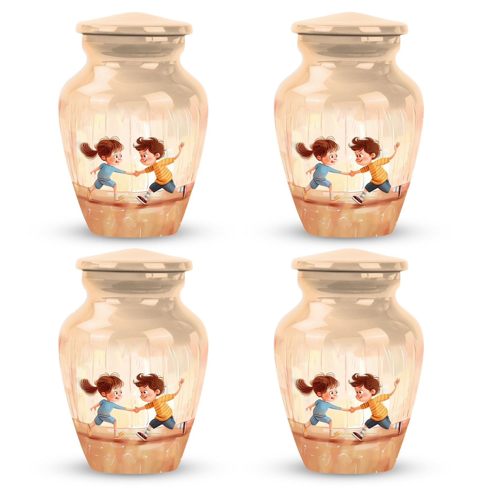 10-inch classic aluminium urn for brother and sister.
