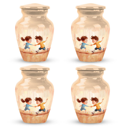 10-inch classic aluminium urn for brother and sister.