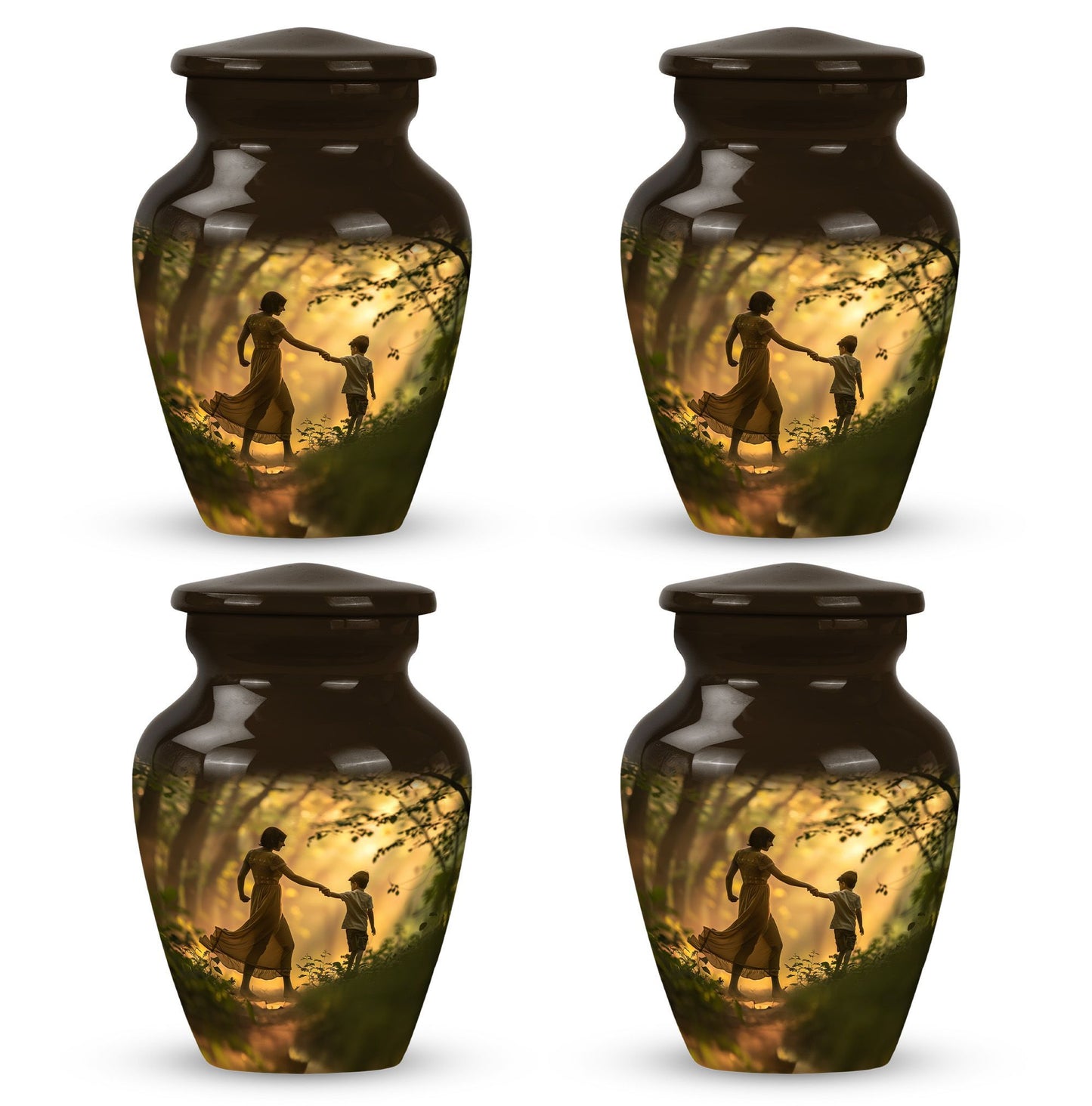 abstract urn for brother, sister and dad