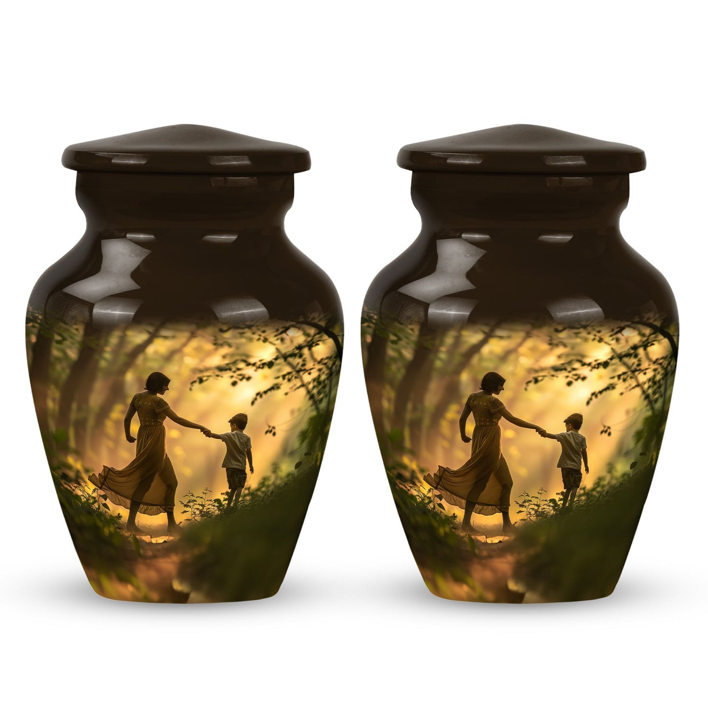 abstract urn for brother, sister and dad