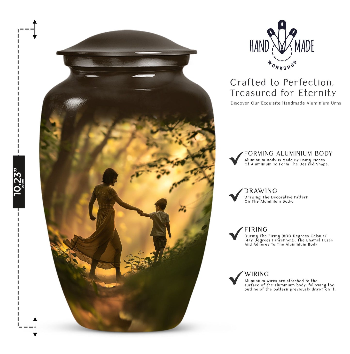 abstract urn for brother, sister and dad