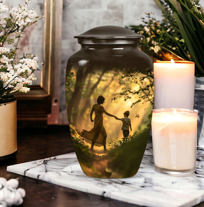 abstract urn for brother, sister and dad