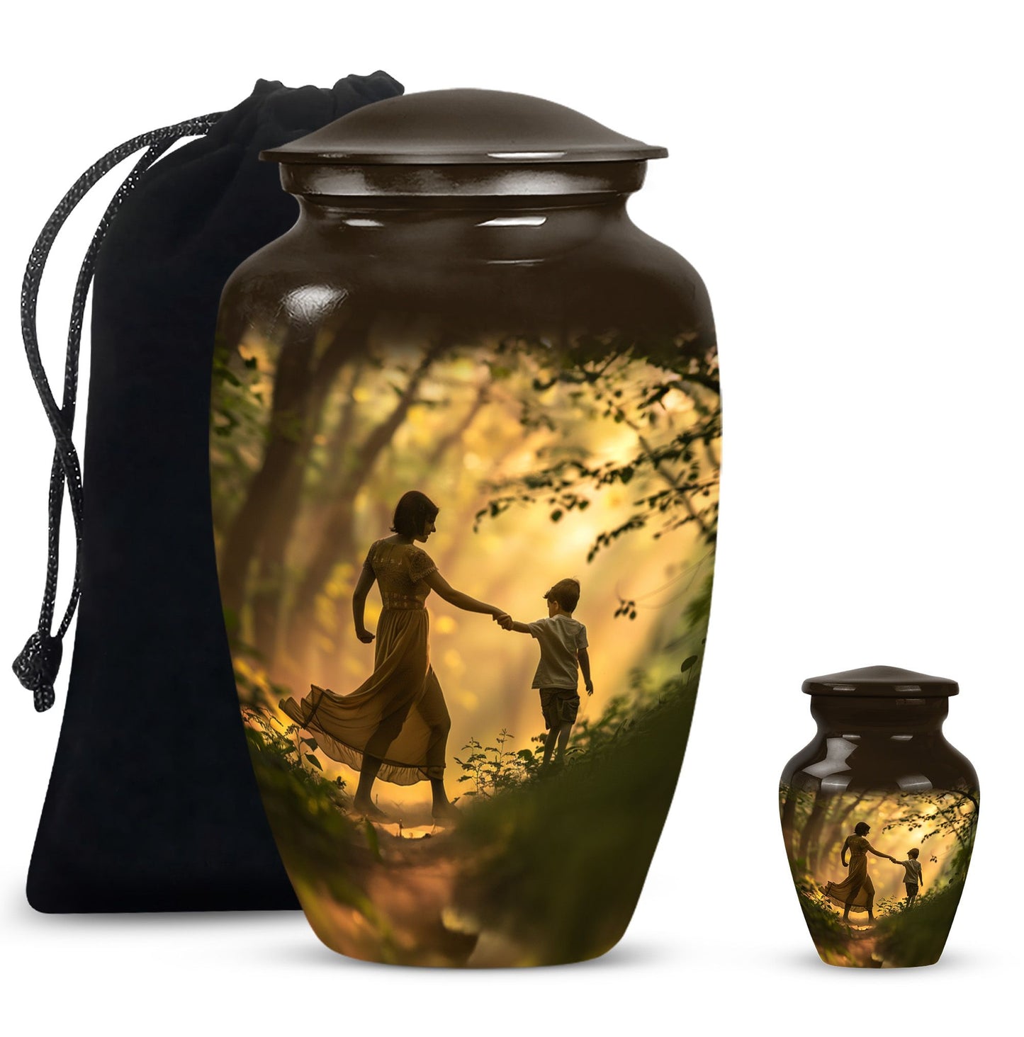 abstract urn for brother, sister and dad