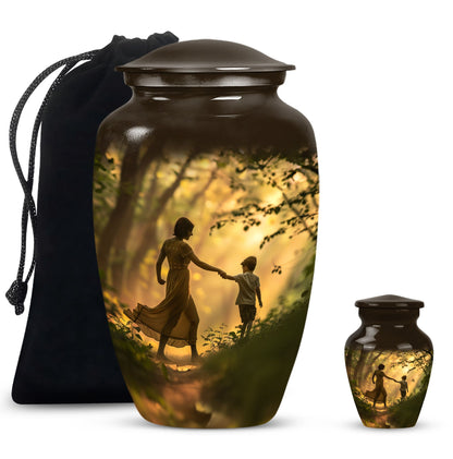 abstract urn for brother, sister and dad