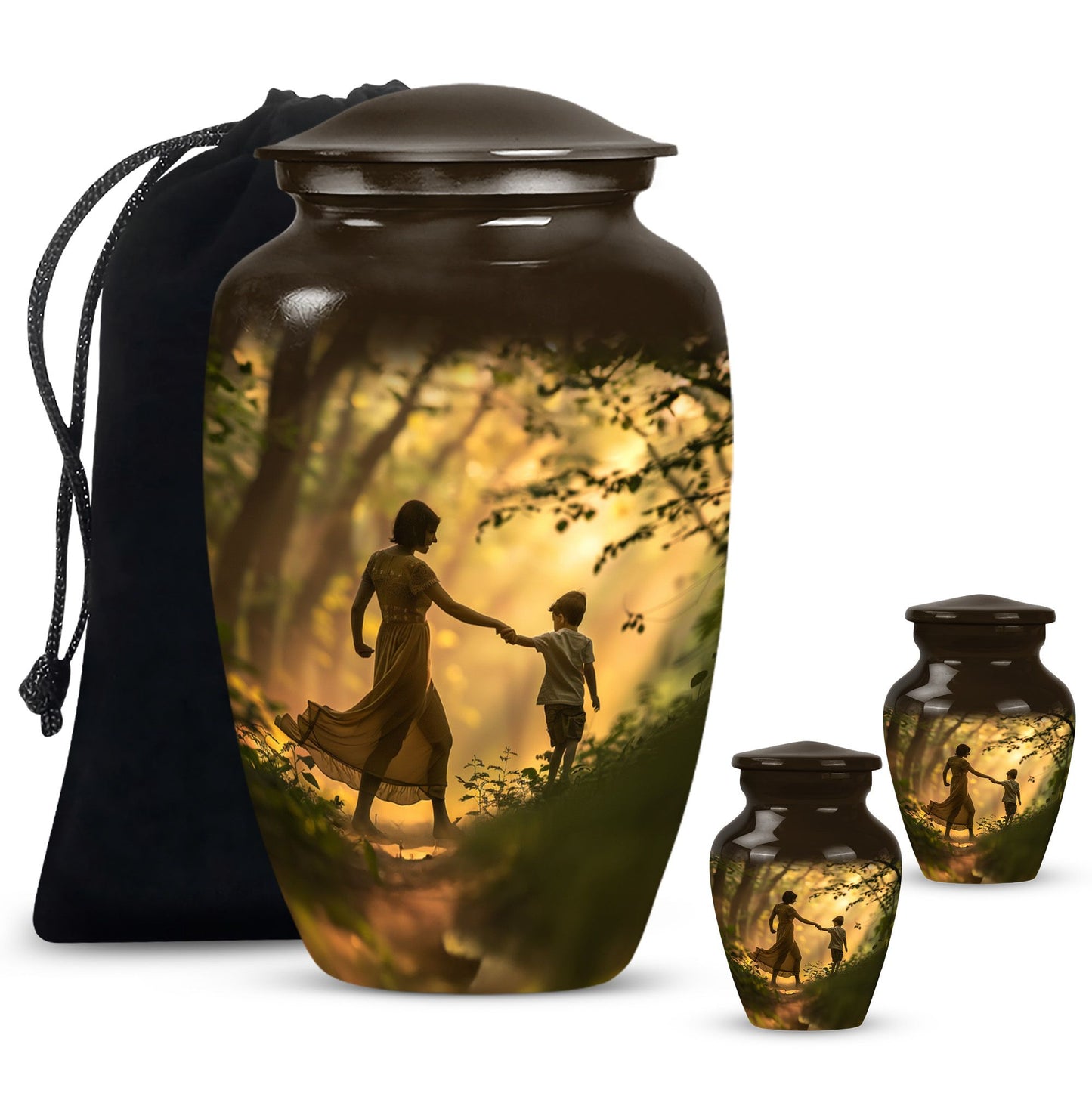 abstract urn for brother, sister and dad