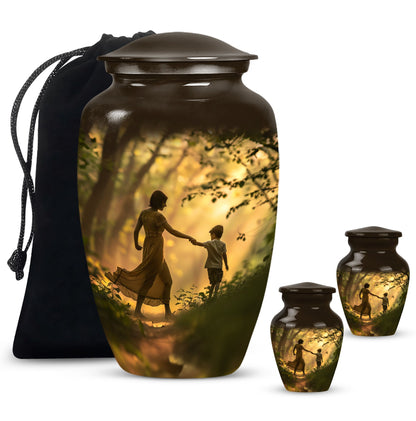 abstract urn for brother, sister and dad