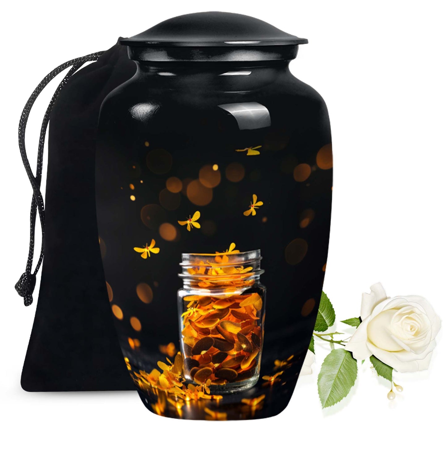 10-inch Honey pot Urn depiction, abstract 