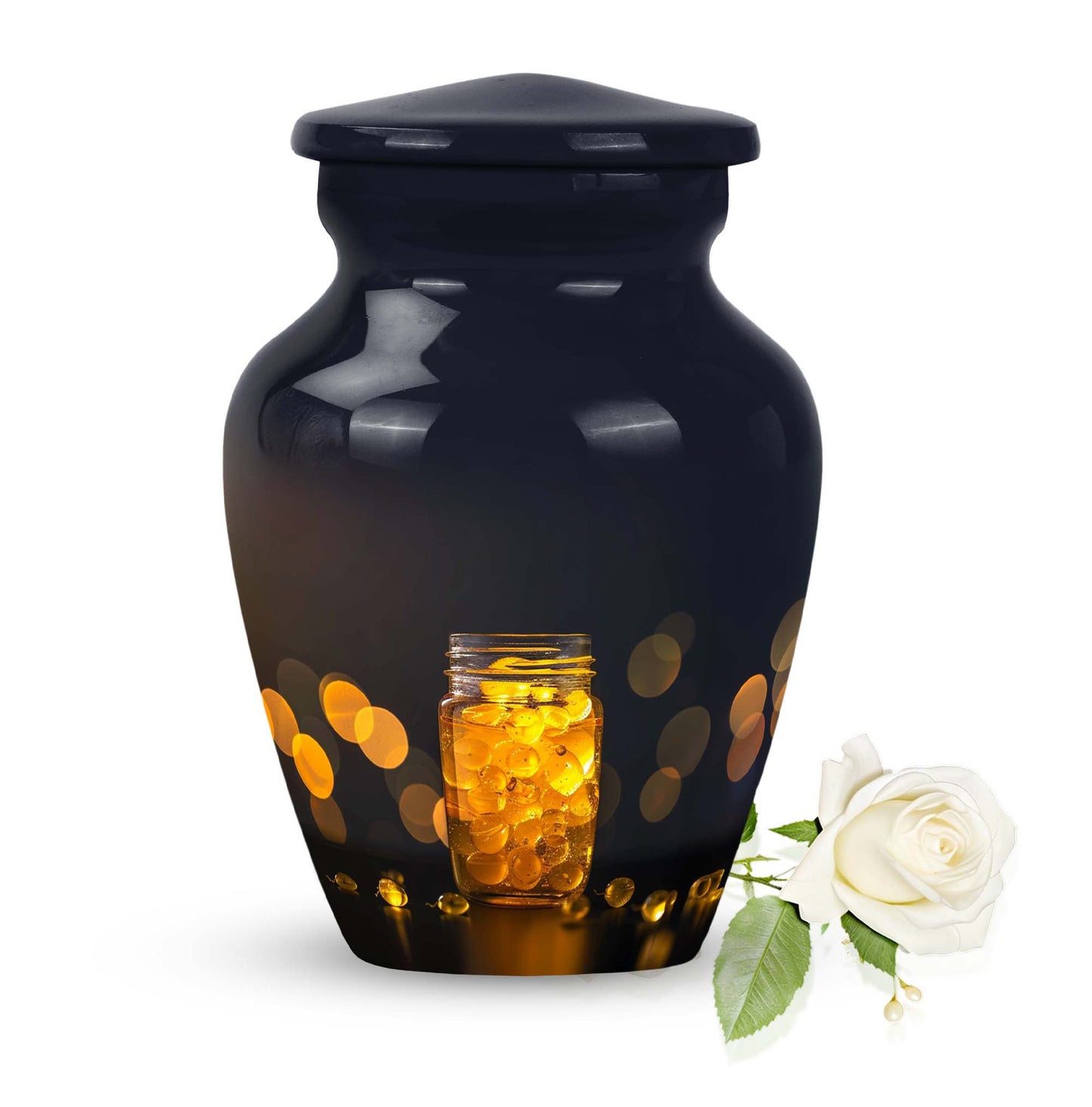 Honey pot Urn, classic memorial medium urn for ashes.