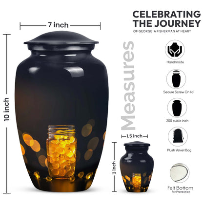 Honey pot Urn, classic memorial medium urn for ashes.