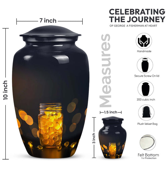 Honey pot Urn, classic memorial medium urn for ashes.