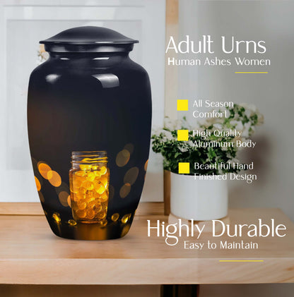 Honey pot Urn, classic memorial medium urn for ashes.
