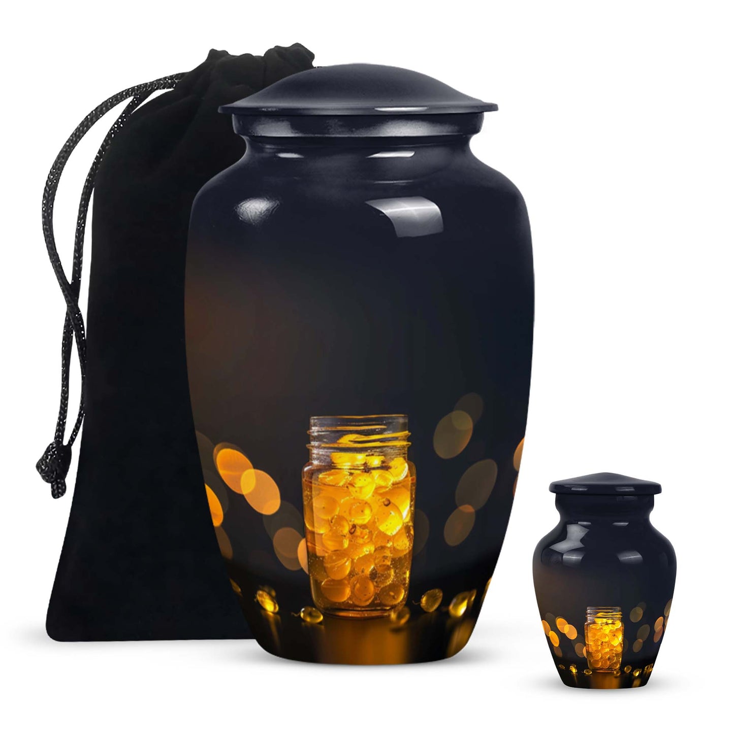 Honey pot Urn, classic memorial medium urn for ashes.