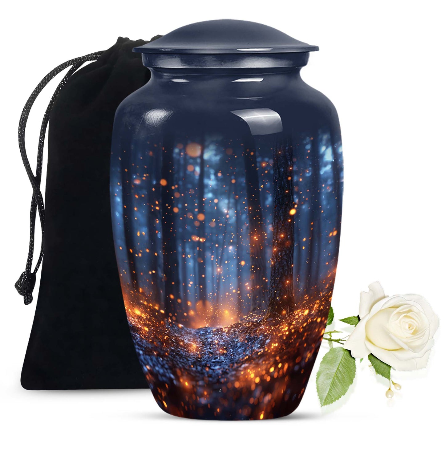 10-inch Twilight Forest Cremation Urn, personalized adult