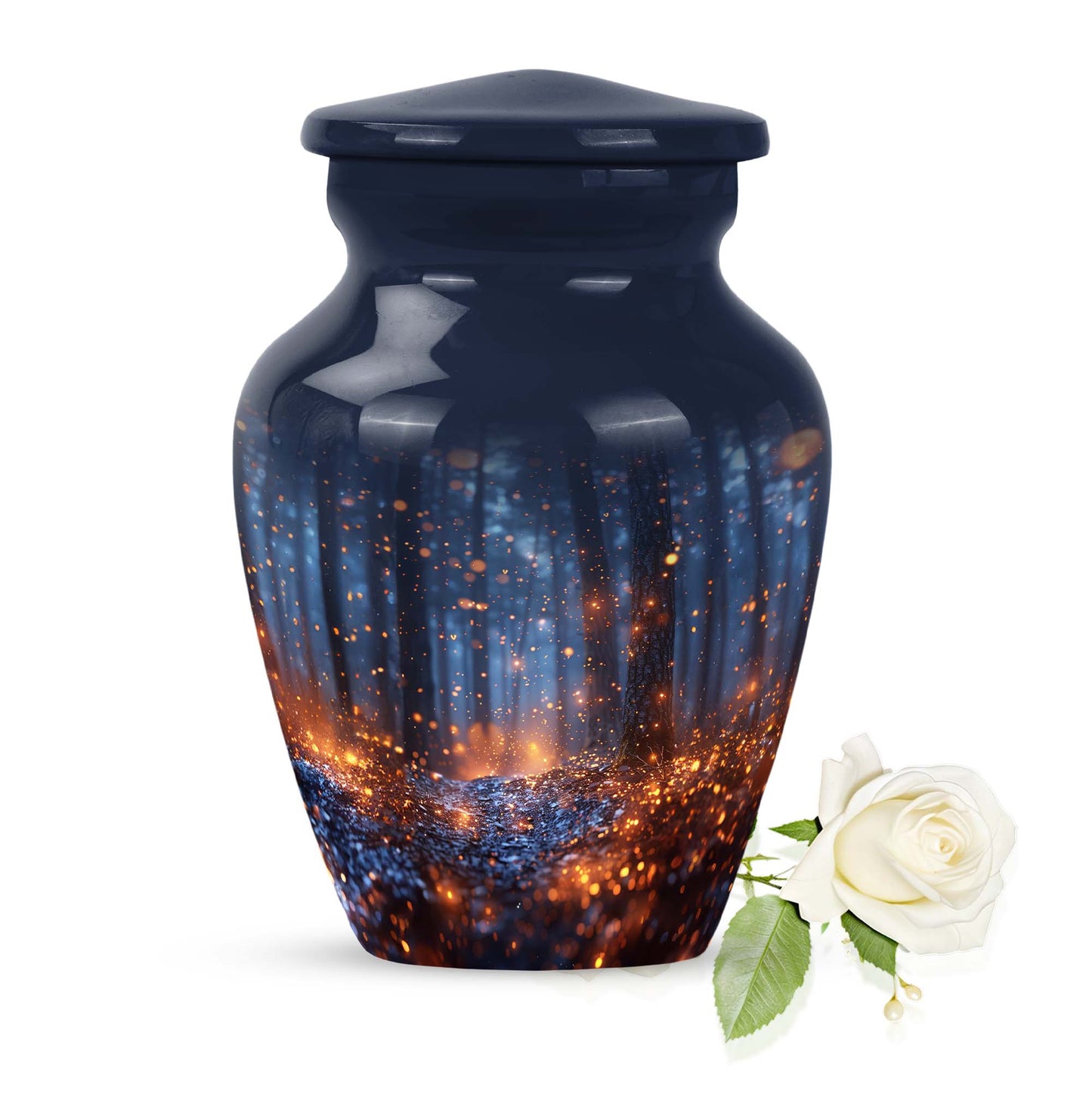 10-inch Twilight Forest Cremation Urn, personalized adult