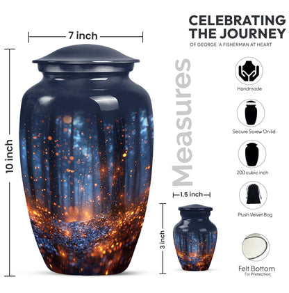 10-inch Twilight Forest Cremation Urn, personalized adult