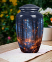 10-inch Twilight Forest Cremation Urn, personalized adult