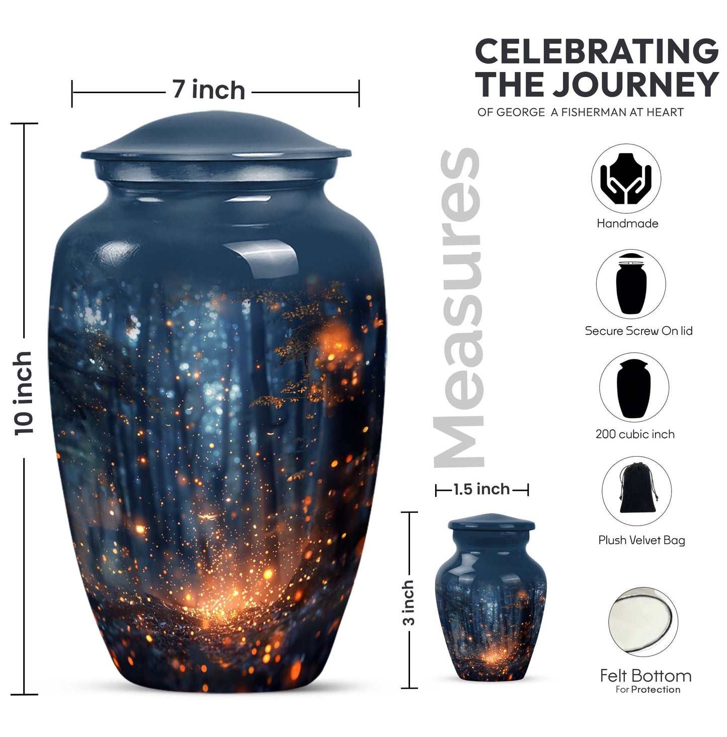 10 inch twilight forest Urn, durable aluminium classic urn.