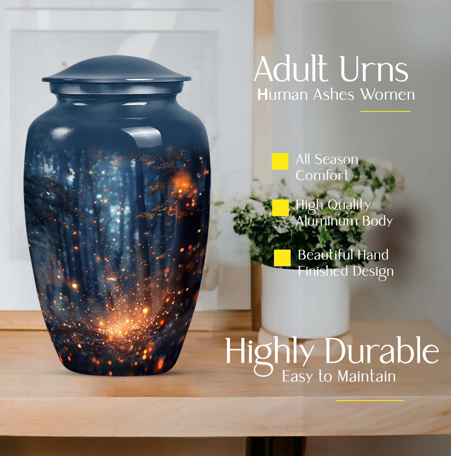 10 inch twilight forest Urn, durable aluminium classic urn.