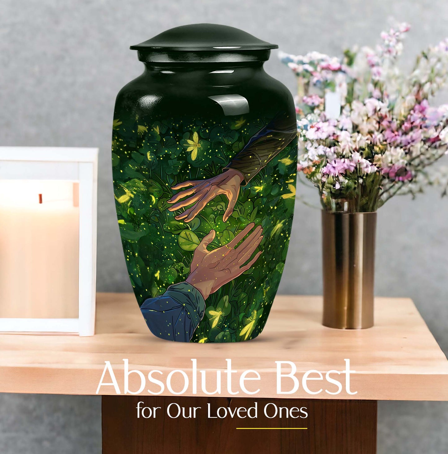 10-inch classic urn, crafted from , for adult human ashes