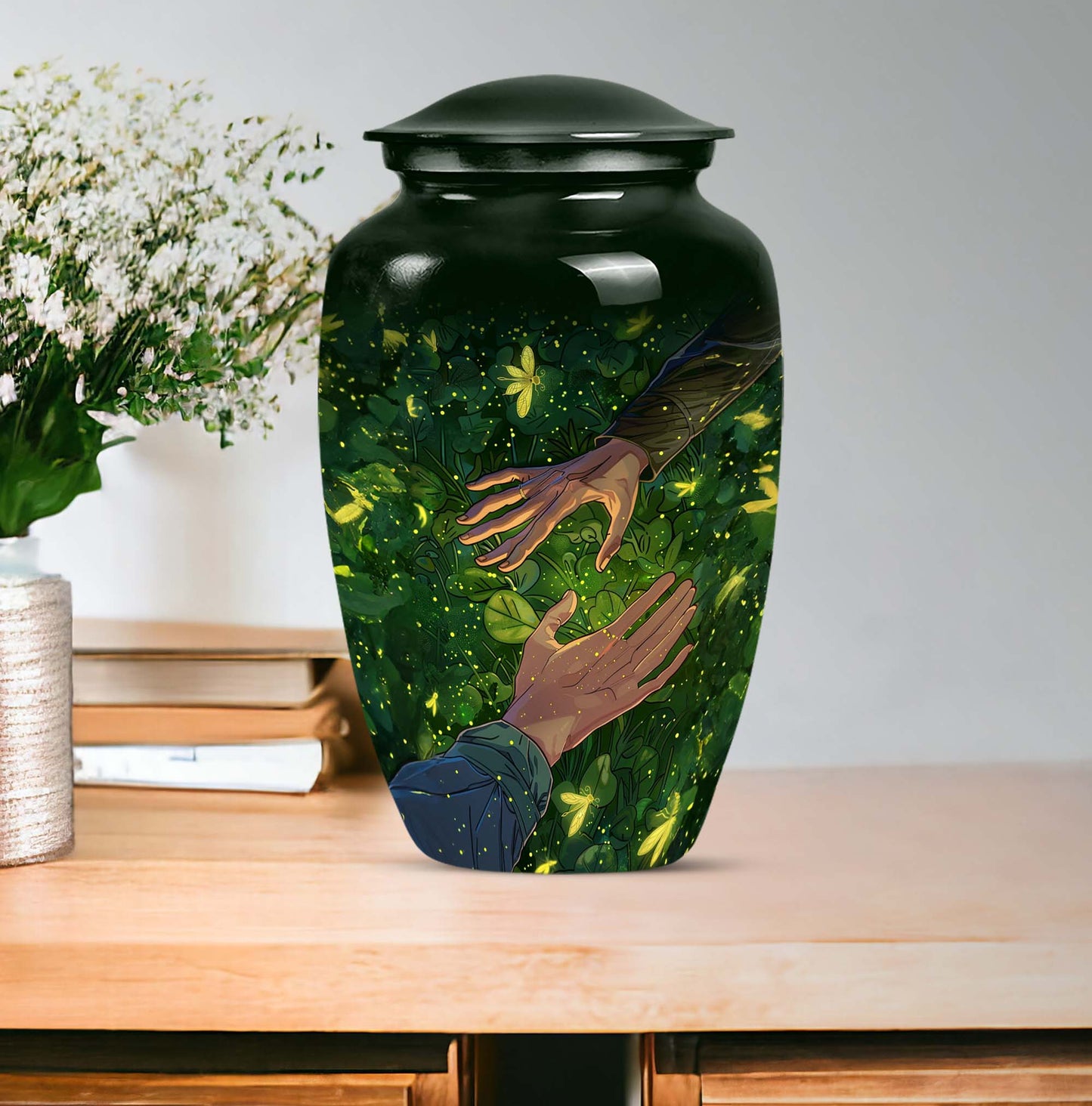 10-inch classic urn, crafted from , for adult human ashes