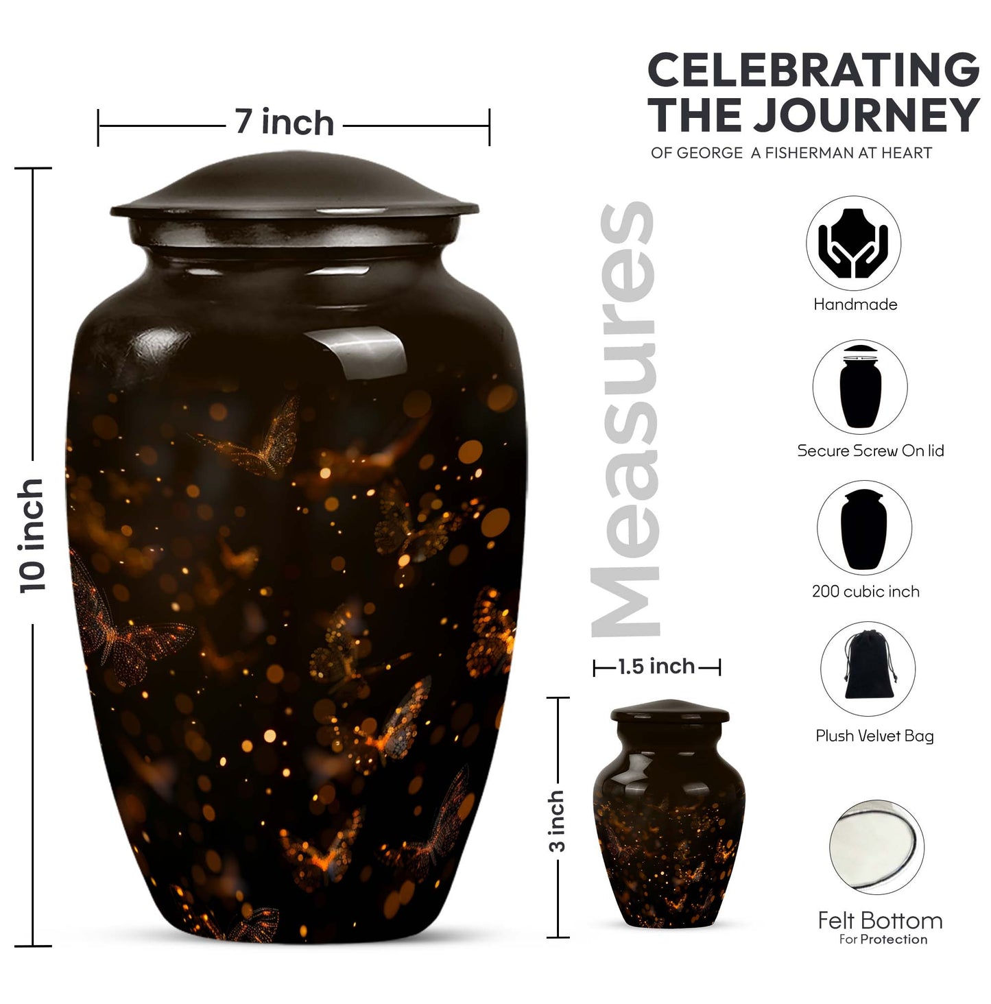 10-Inch twilight forest urn.