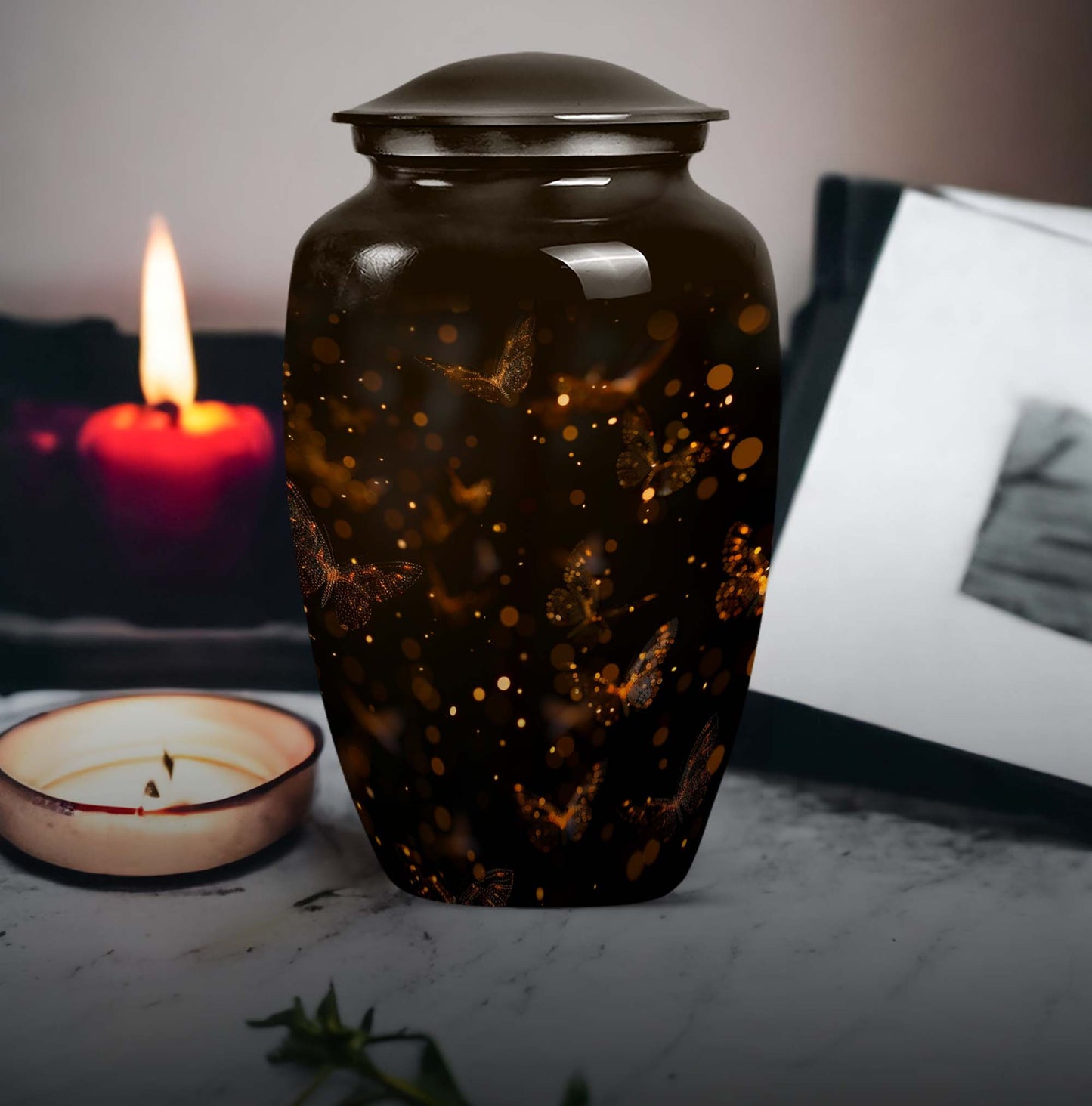 10-Inch twilight forest urn.