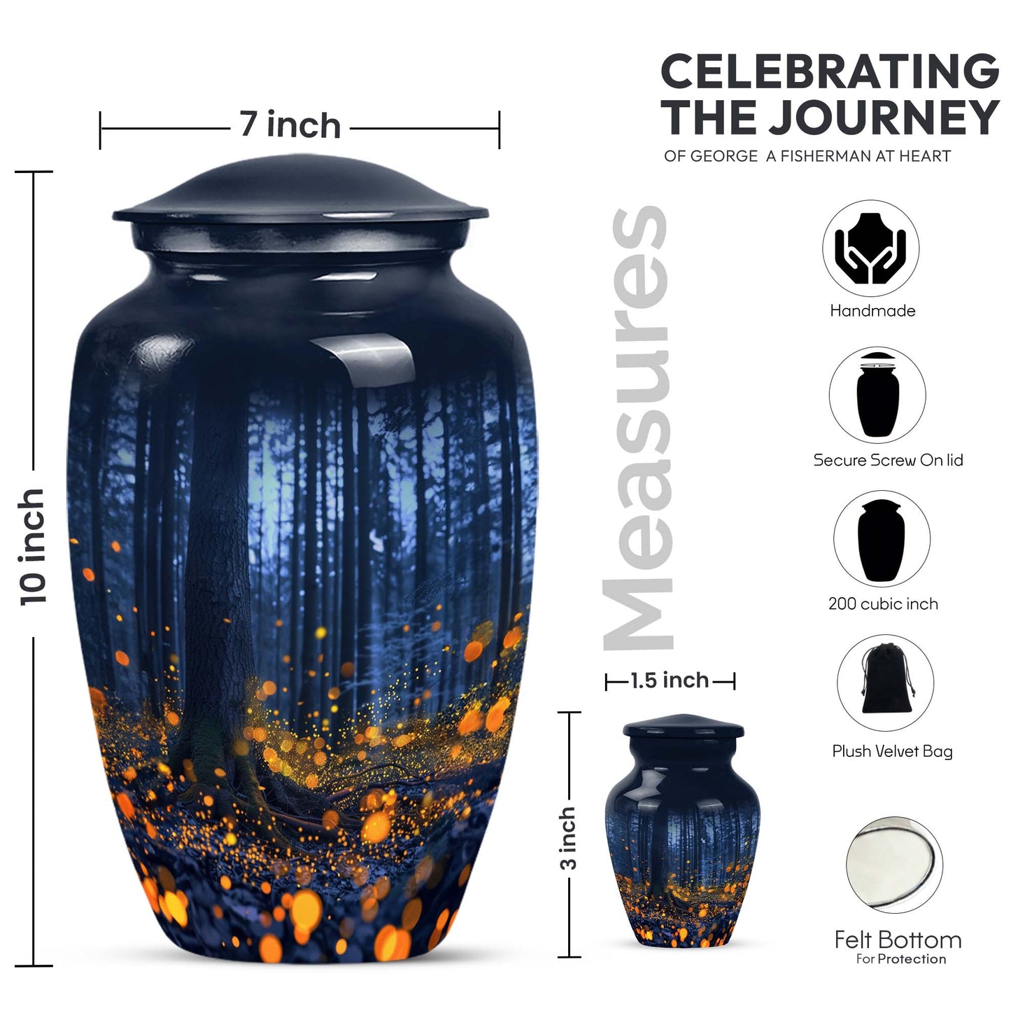 10-inch twilight forest urn, 
