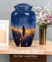 10 Inch Twilight Forest Cremation Urn, Aluminium.