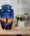 10 Inch Twilight Forest Cremation Urn, Aluminium.