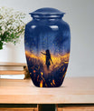 10 Inch Twilight Forest Cremation Urn, Aluminium.