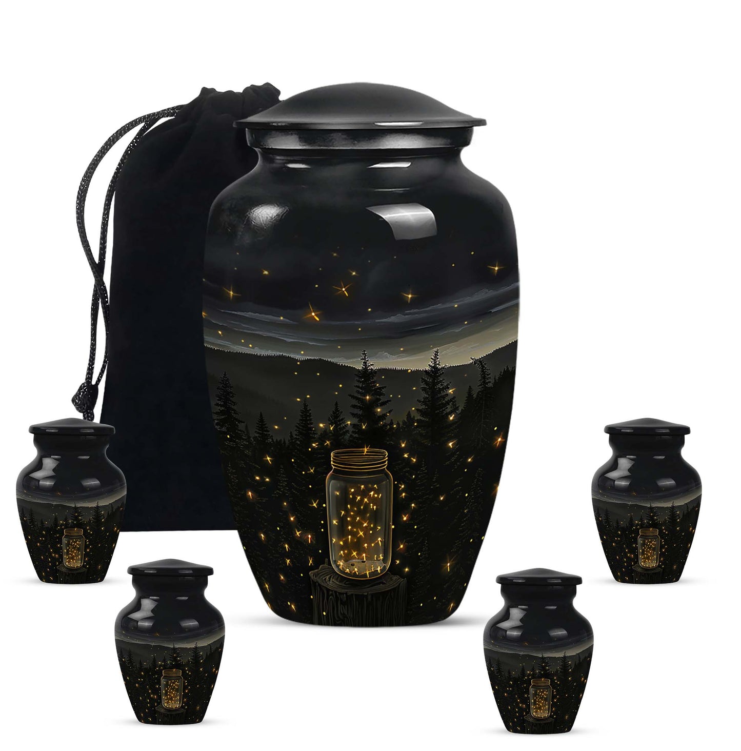 Classic 10-inch Twilight Forest Urn for cremation ashes, 