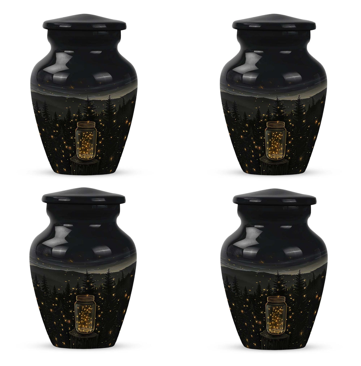 Classic 10-inch Twilight Forest Urn for cremation ashes, 