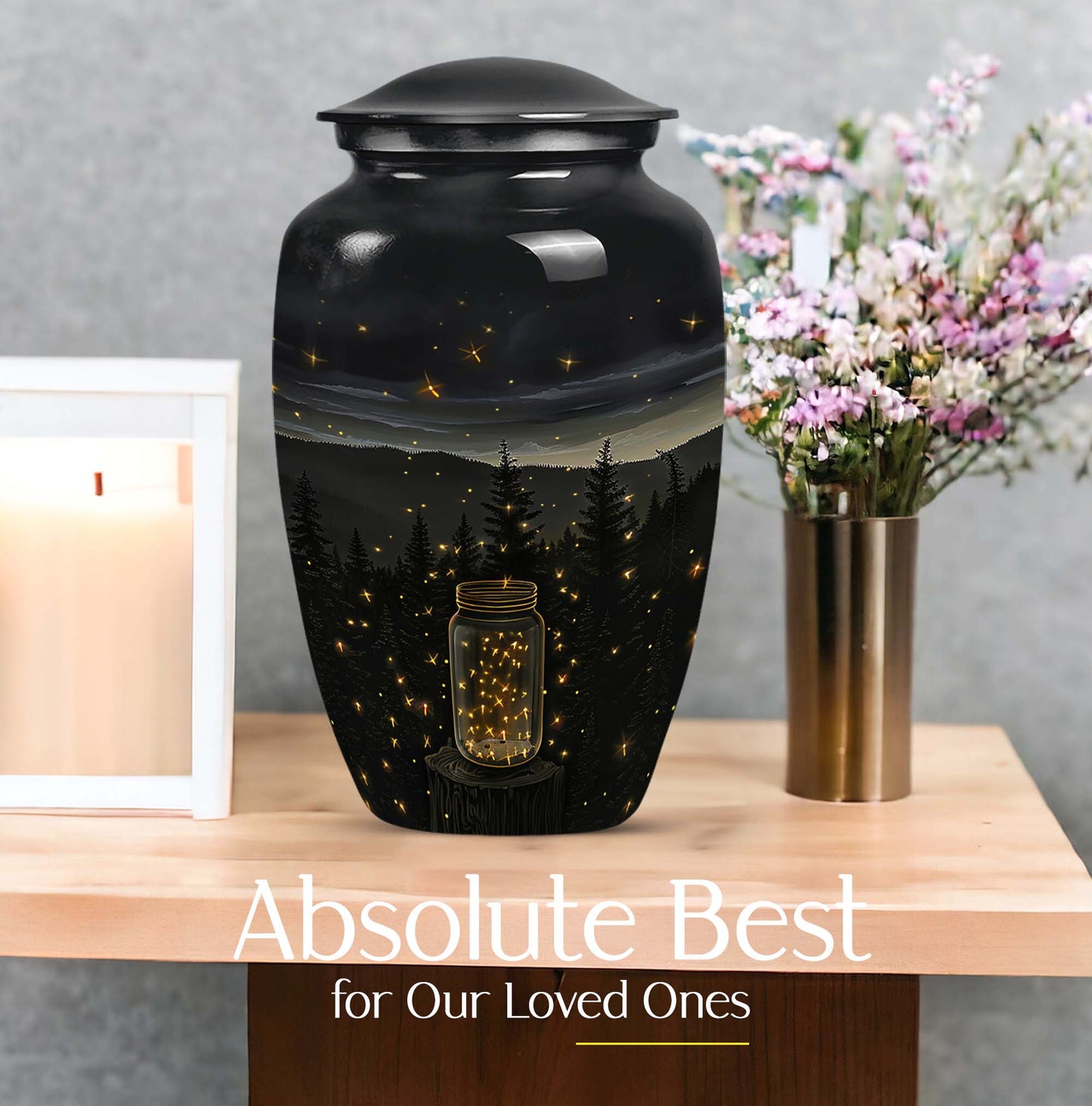 Classic 10-inch Twilight Forest Urn for cremation ashes, 