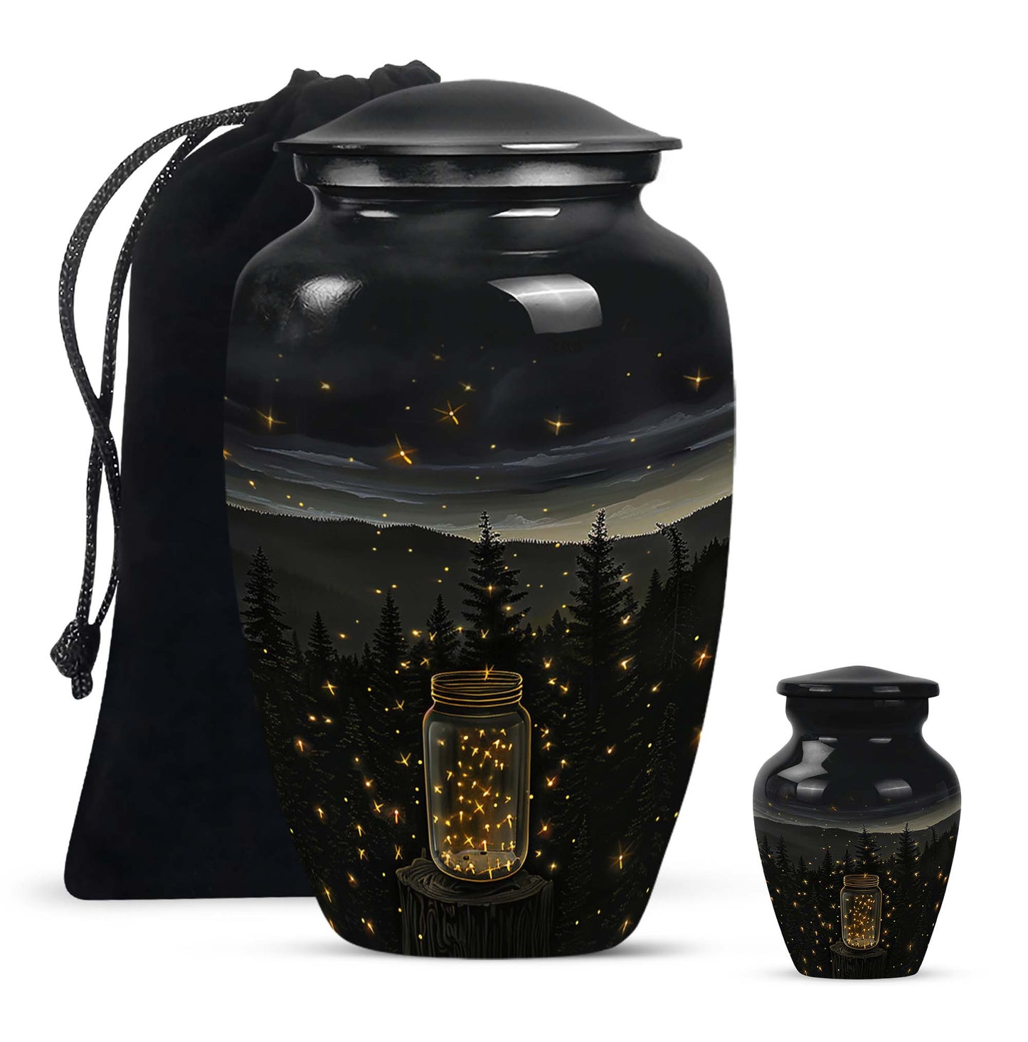 Classic 10-inch Twilight Forest Urn for cremation ashes, 
