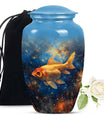 Abstract themed 10-inch fish urn 