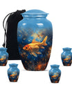Abstract themed 10-inch fish urn 