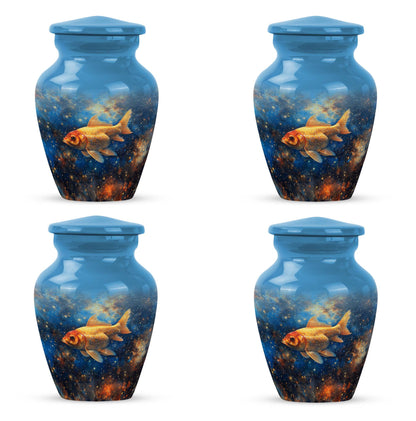 Abstract themed 10-inch fish urn 