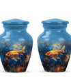 Abstract themed 10-inch fish urn 