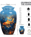 Abstract themed 10-inch fish urn 