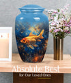 Abstract themed 10-inch fish urn 