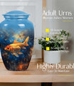 Abstract themed 10-inch fish urn 