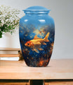 Abstract themed 10-inch fish urn 