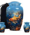 Abstract themed 10-inch fish urn 