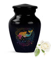 Abstract-themed large classic fish urn, aluminium cremation 