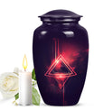 Catholic cremation urn in aluminium for men.